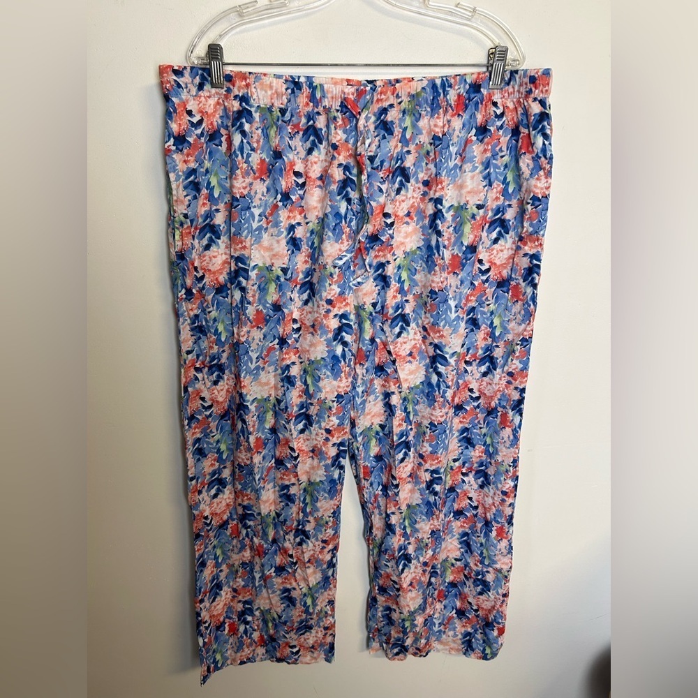 Cabernet by Sleep sense Pajama Pants  XL Floral 100% Cotton Pull on Comfortable